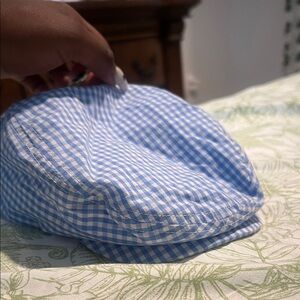 Blue Gingham Kids Cap